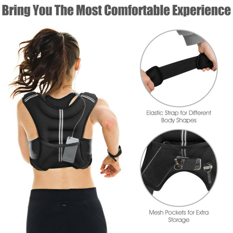 Training Weight Vest Workout Equipment with Adjustable Buckles and Mesh Bag-12 lbsCostway Gallery View 10 of 11