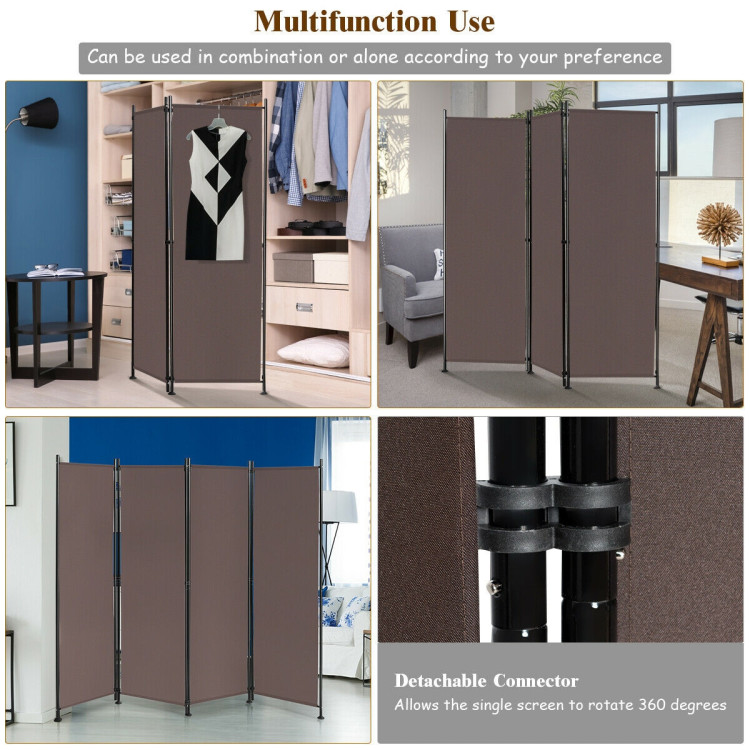 4-Panel Room Divider Folding Privacy Screen-CoffeeCostway Gallery View 9 of 11