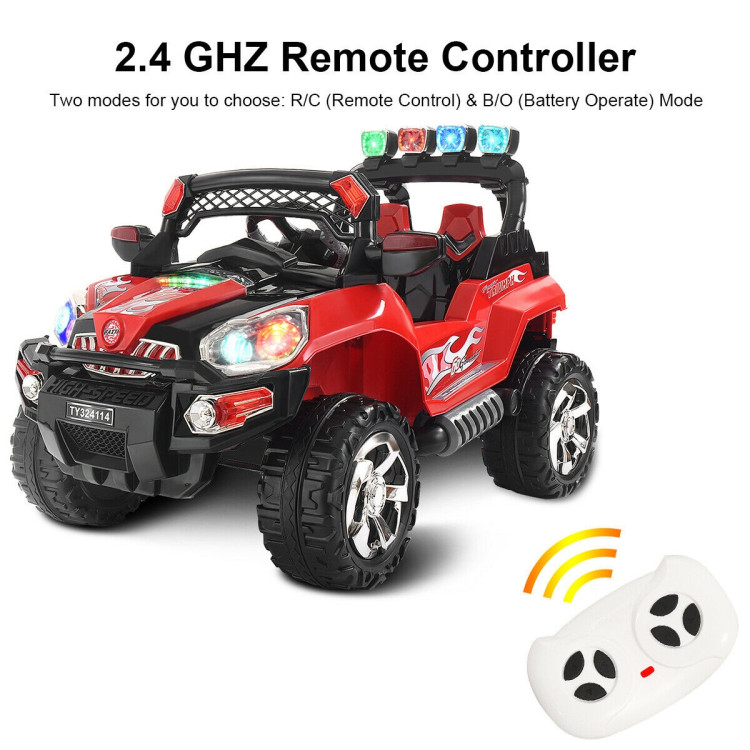 12 V Kids Ride-On SUV Car with Remote Control LED LightsCostway Gallery View 5 of 12