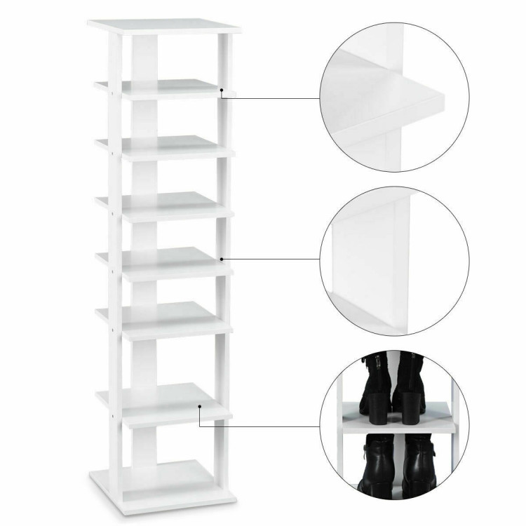 Costway 7 Tiers Vertical Shoe Rack for Front Door-White