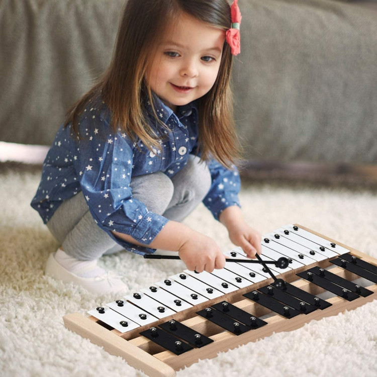 27 Note Glockenspiel Xylophone with 2 Rubber MalletsCostway Gallery View 1 of 8