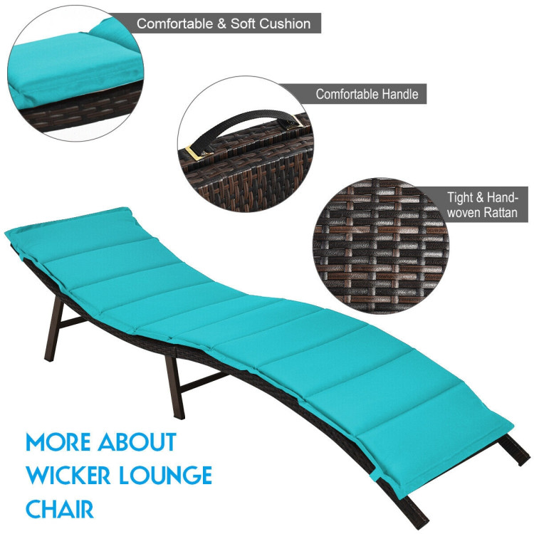 2 Pieces Folding Patio Lounger Chair - Gallery View 8 of 13