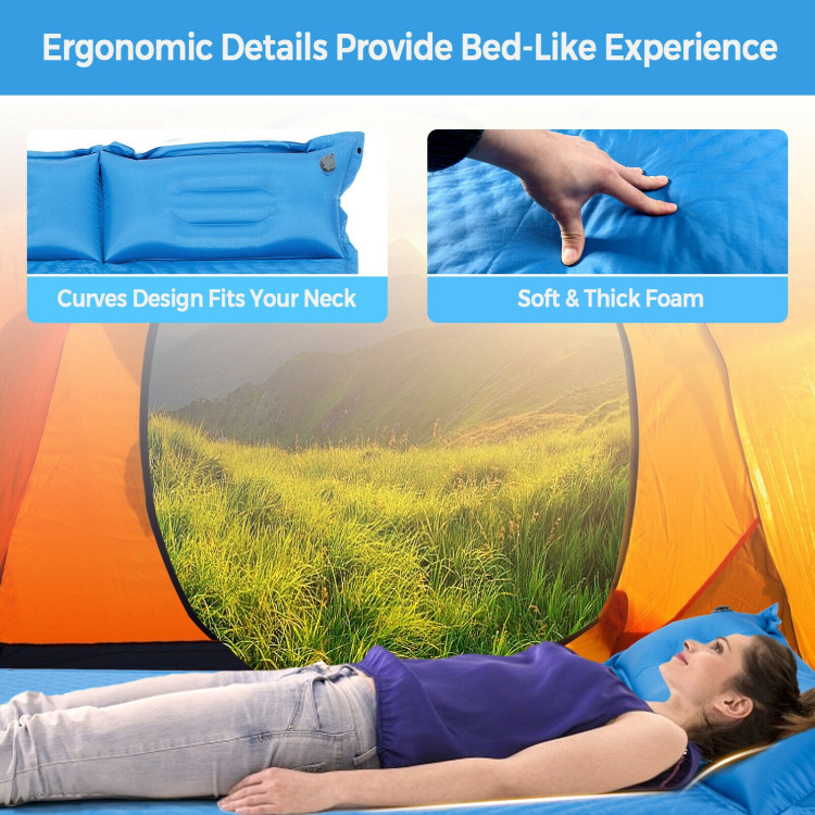 Self-Inflating Camping Outdoor Sleeping Mat with Pillows BagCostway Gallery View 10 of 10