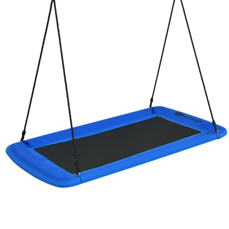60 Inches Platform Tree Swing Outdoor with  2 Hanging Straps-BlueCostway Gallery View 3 of 9