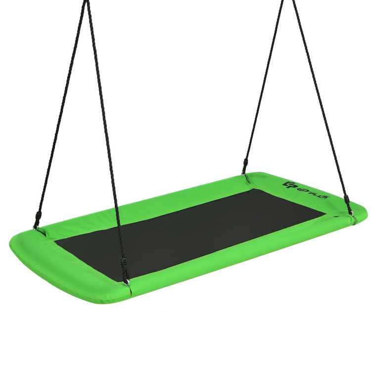 60 Platform Tree Swing Outdoor with 2 Hanging Straps-Green