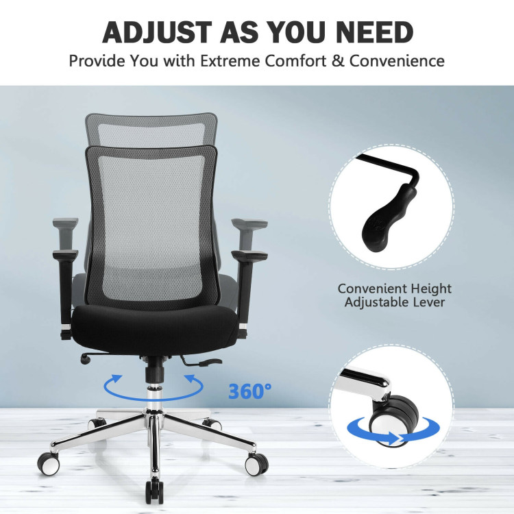 Costway Black Ergonomic Mesh Office Chair Adjustable High Back