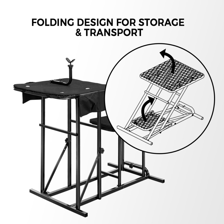 Foldable Shooting Bench with Adjustable Height TableCostway Gallery View 12 of 14