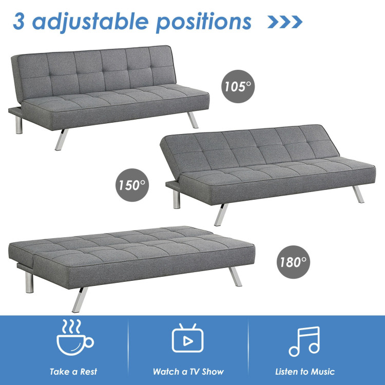 3-Seat Convertible Sofa Bed with High-Density Sponge for Living RoomCostway Gallery View 5 of 12