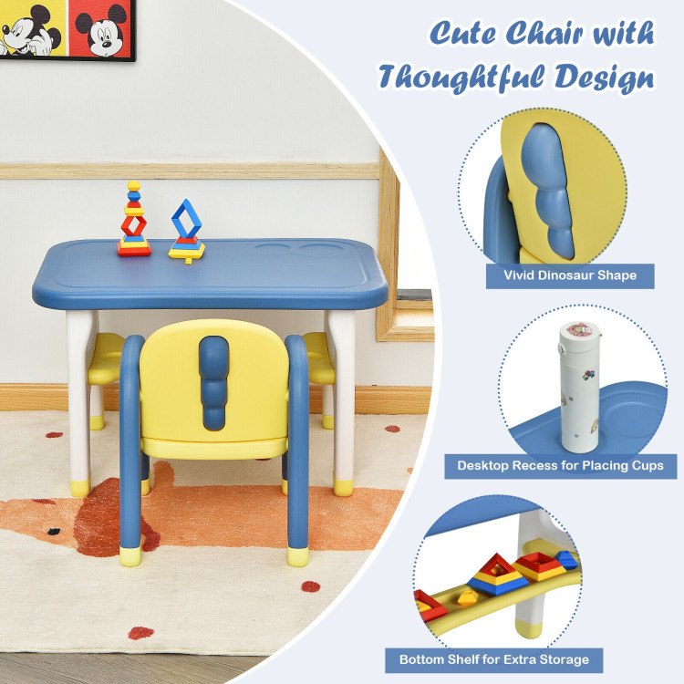 Kids Activity Table and Chair Set with Montessori Toys for Preschool and Kindergarten-BlueCostway Gallery View 8 of 12