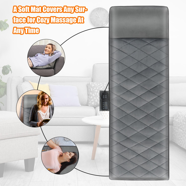 Foldable Mat Full Body Massager with 10 Vibration Motors and 3 Heating PadsCostway Gallery View 6 of 12