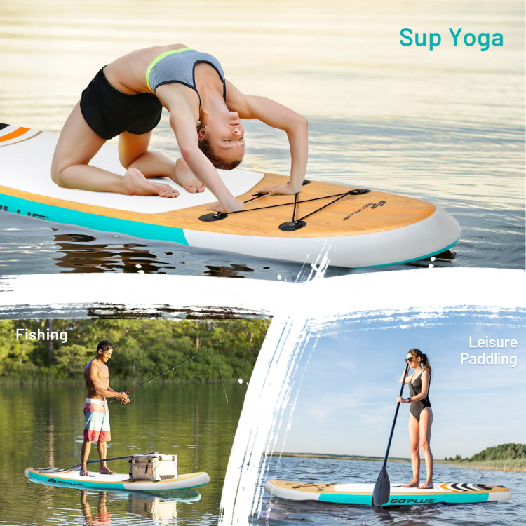 10' Inflatable Stand up Paddle Board Surfboard SUP with BagCostway Gallery View 9 of 12