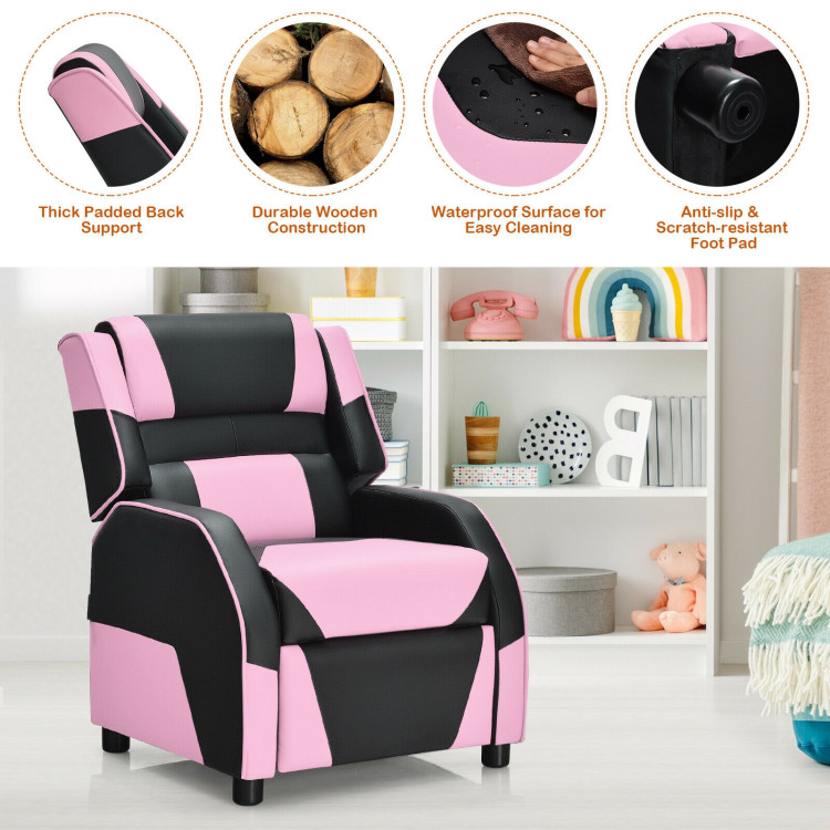 Kids pink princess chair and footrest