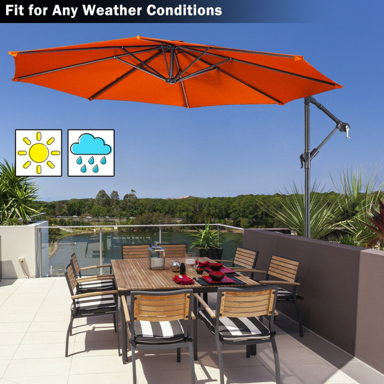 10 Feet Patio Outdoor Sunshade Hanging Umbrella without Weight BaseCostway Gallery View 32 of 40