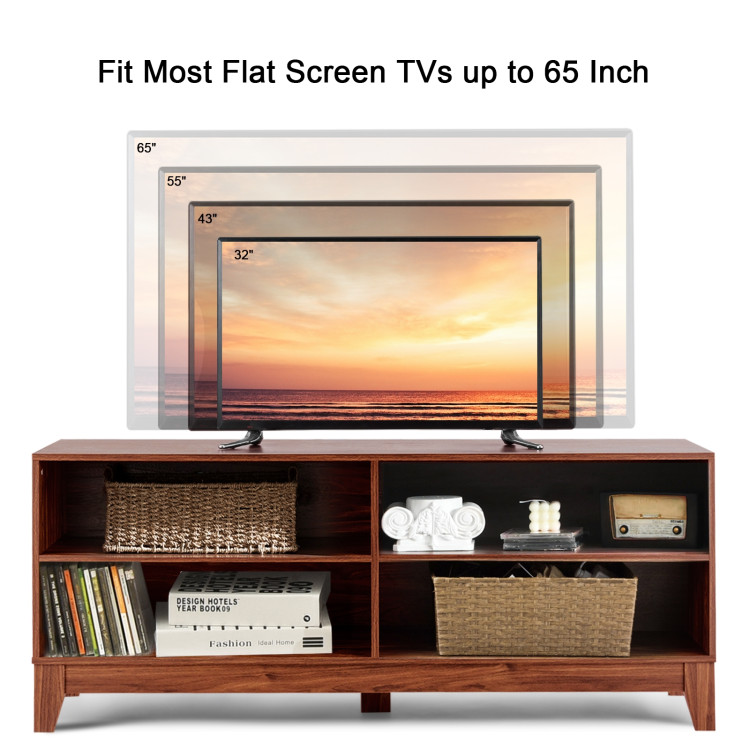 58 Inch Modern Entertainment Media Center Wood TV Stand-WoodCostway Gallery View 11 of 12