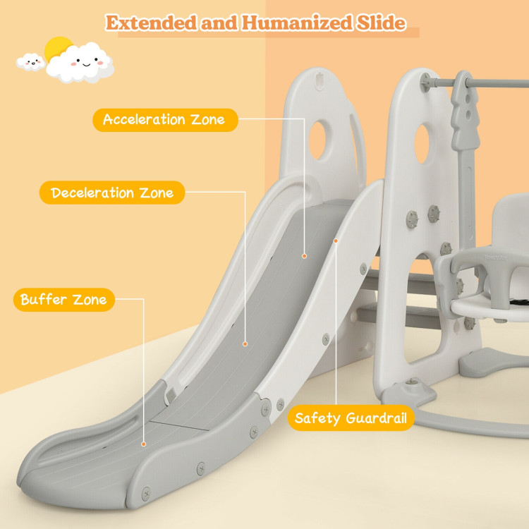 6 in 1 Toddler Slide and Swing Set with Ball Games - Costway
