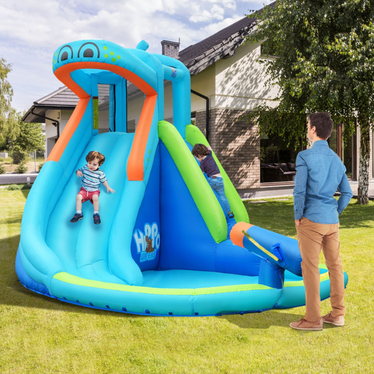 Inflatable Water Pool with Splash and Slide Without BlowerCostway Gallery View 2 of 11