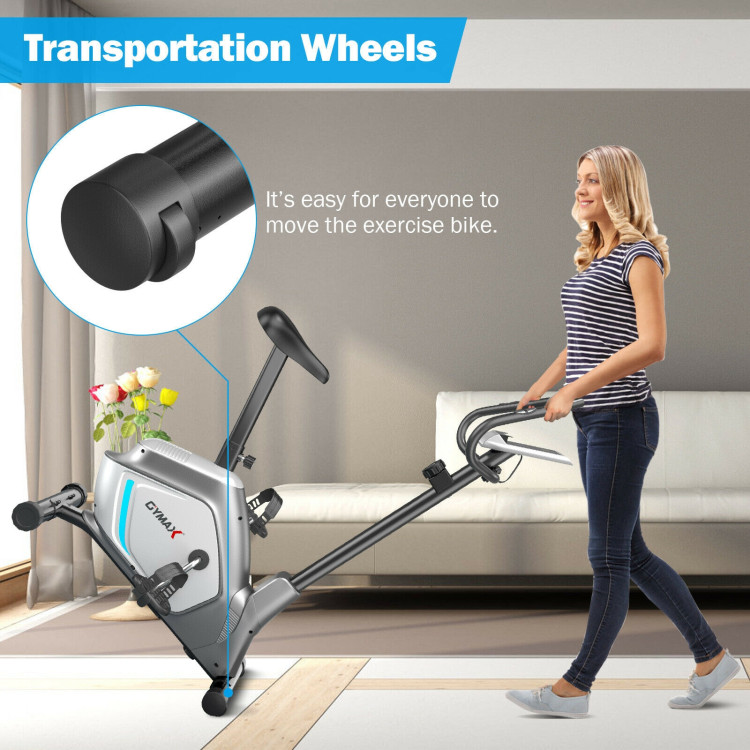 Magnetic Stationary Upright Exercise Bike with LCD Monitor and Pulse SensorCostway Gallery View 8 of 12