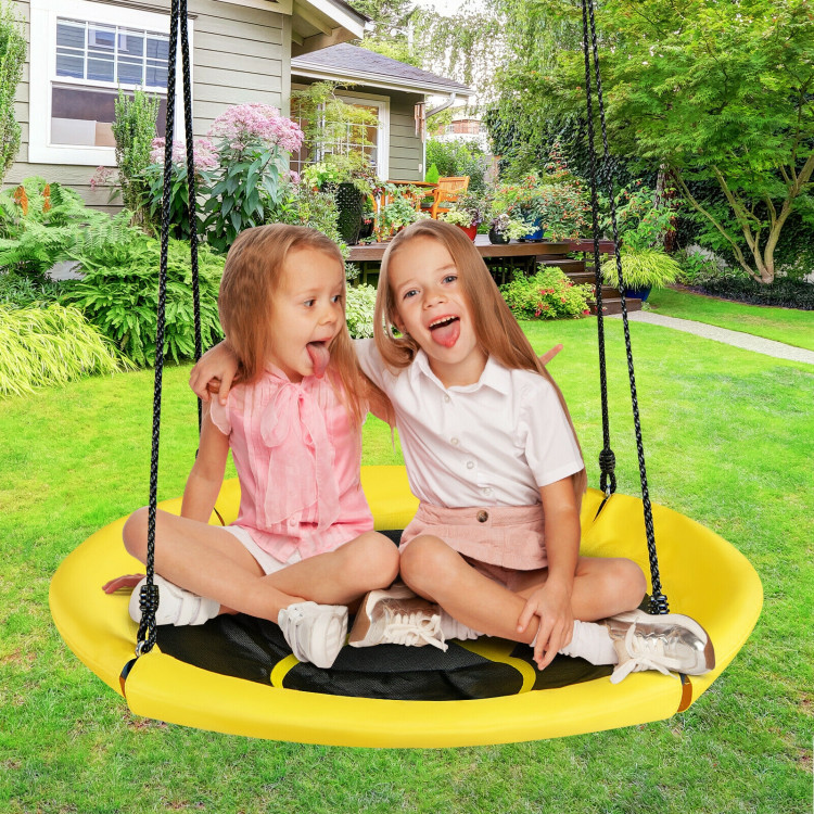 40 inch Nest Tree Outdoor Round Swing-YellowCostway Gallery View 1 of 11