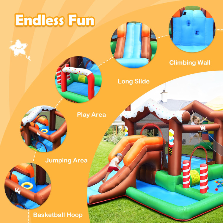 Kids Inflatable Bounce House Jumping Castle Slide Climber Bouncer Without BlowerCostway Gallery View 8 of 12