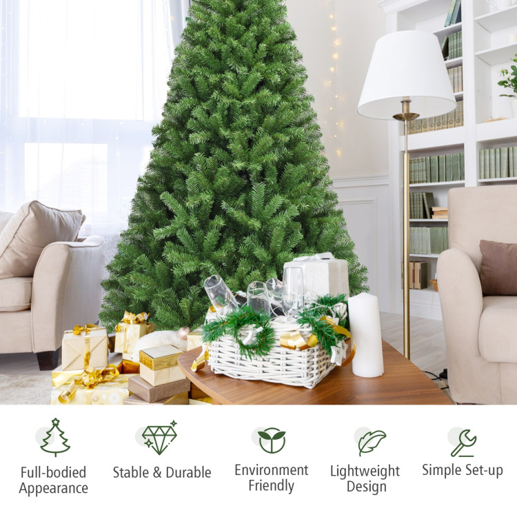 PVC Artificial Christmas Tree Premium Hinged-6 ftCostway Gallery View 3 of 11
