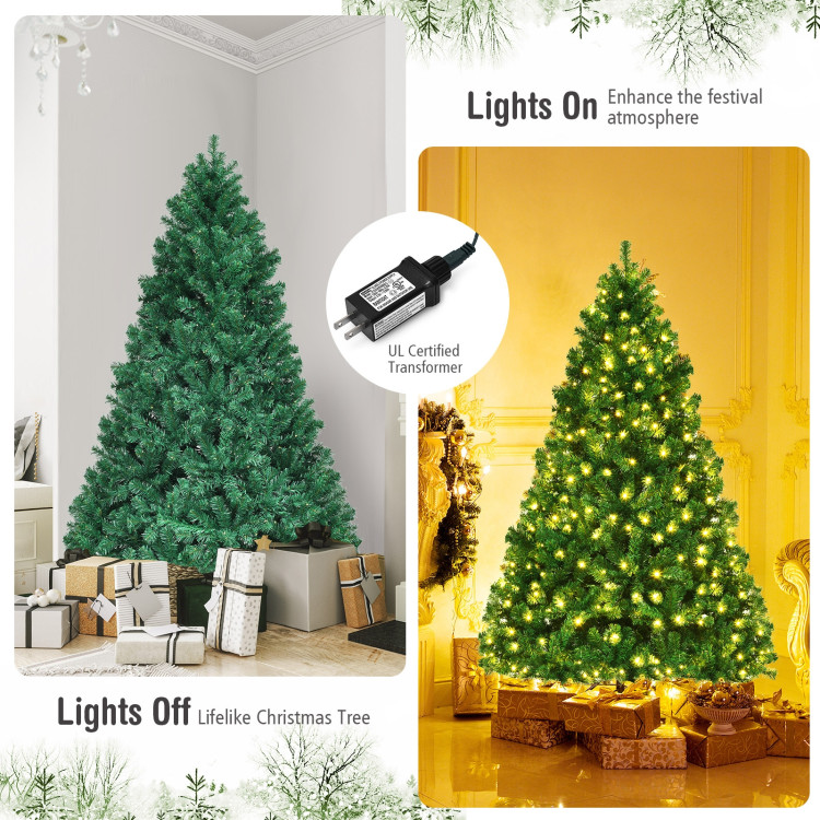 7 Feet PVC Artificial Christmas Tree with LED LightsCostway Gallery View 10 of 12