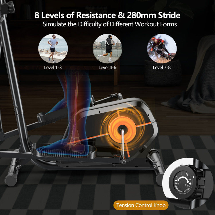 Elliptical Exercise Machine Magnetic Cross Trainer with LCD Monitor Costway Gallery View 6 of 11