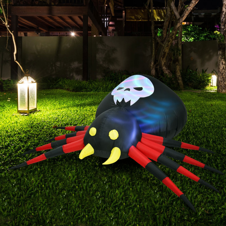 6.5 Feet Inflatable Halloween Spider with Rotatable LED LightCostway Gallery View 6 of 12