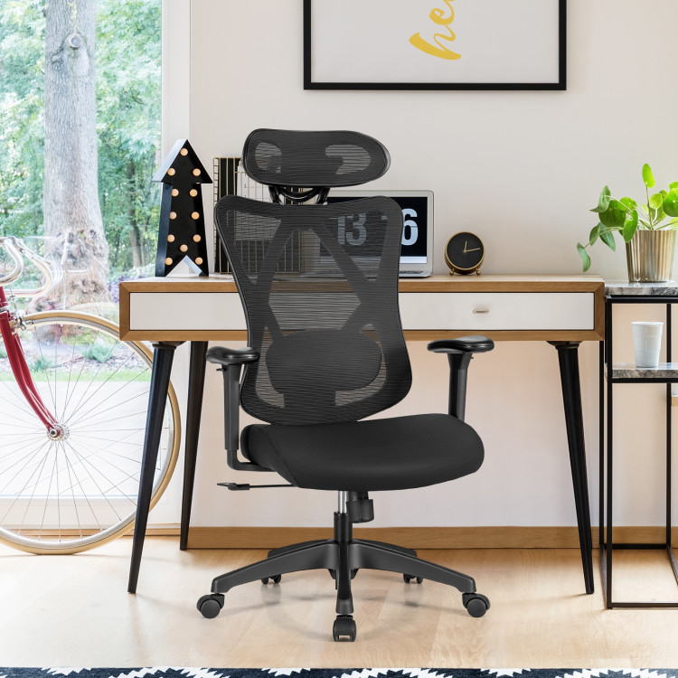 High Back Mesh Executive Chair with Adjustable Lumbar SupportCostway Gallery View 2 of 11