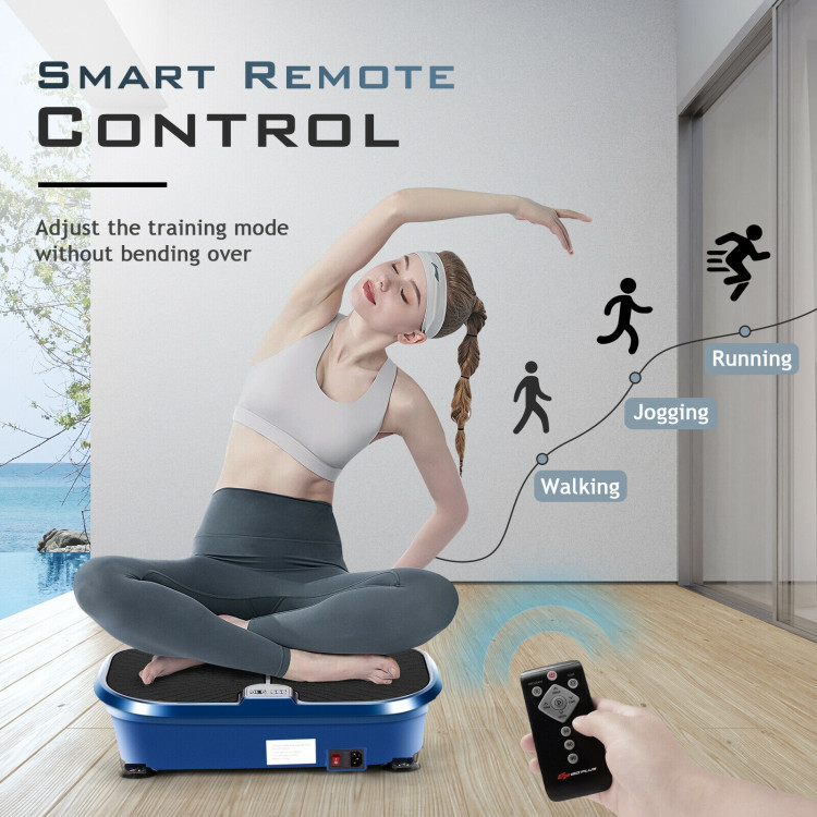 Mini Vibration Fitness Plate Machine with Remote Control and Loop Bands-BlueCostway Gallery View 8 of 12