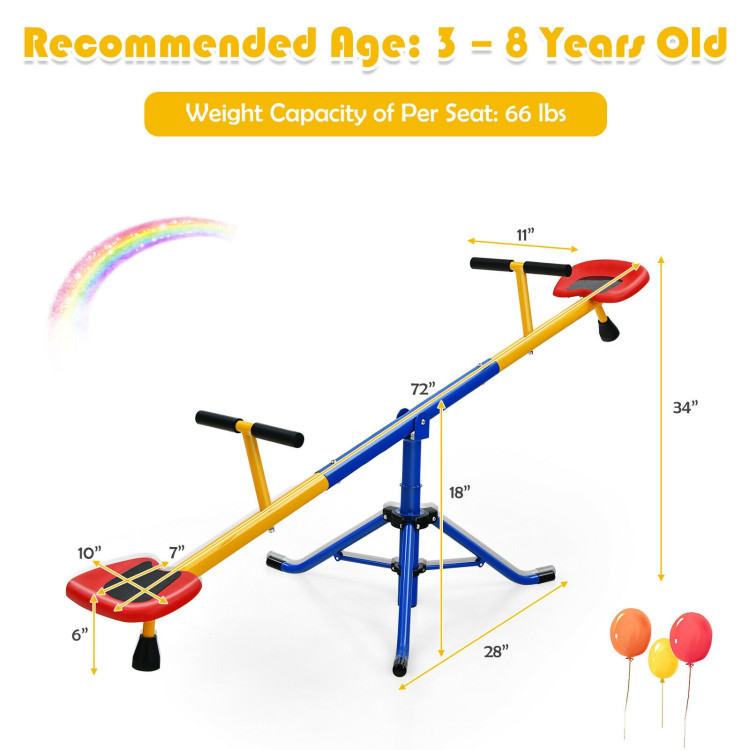 360°Rotation Kids Seesaw Swivel Teeter Totter Playground EquipmentCostway Gallery View 4 of 11