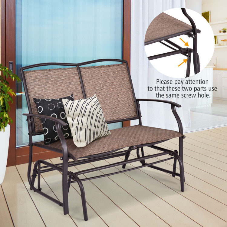 Iron Patio Rocking Chair for Outdoor Backyard and LawnCostway Gallery View 8 of 10