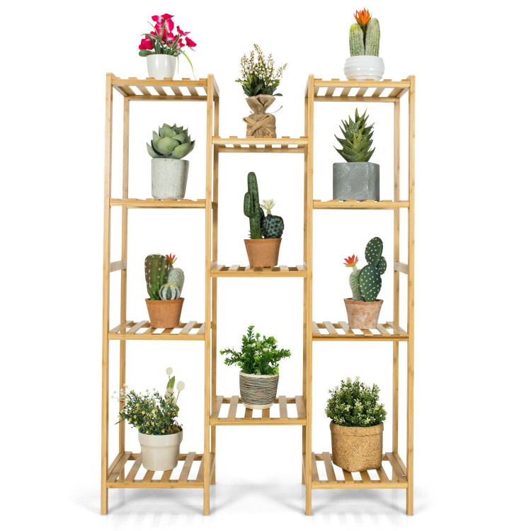 9/11-Tier Bamboo Plant Stand for Living Room Balcony Garden-11-TierCostway Gallery View 7 of 9