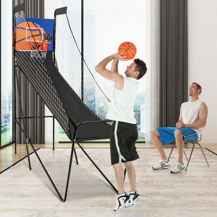 Foldable Single Shot Basketball Arcade Game with Electronic Scorer and BasketballsCostway Gallery View 6 of 12