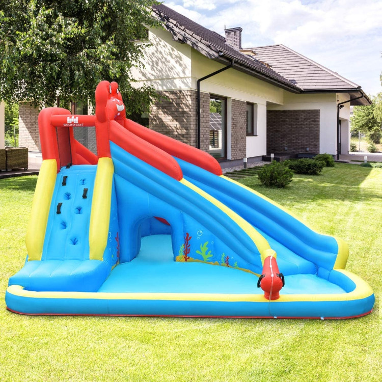 Inflatable Water Slide Bounce House with Water Cannon and Air BlowerCostway Gallery View 6 of 8
