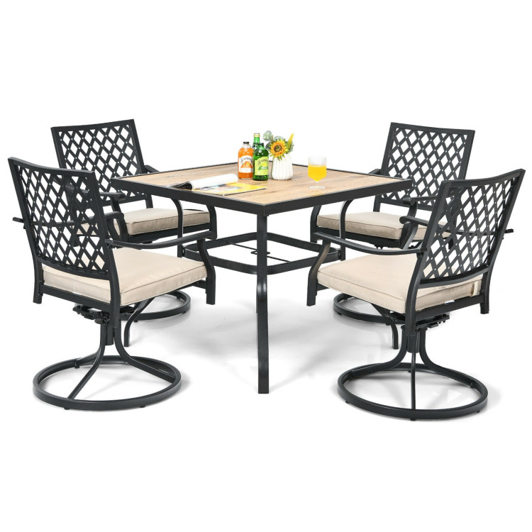 Patio Metal Square Dining Table for Garden and PoolsideCostway Gallery View 8 of 8
