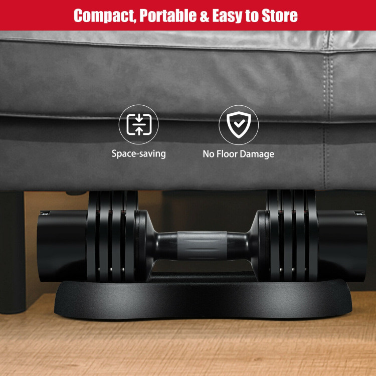 27.5 LBS 5-in-1 Adjustable Dumbbell for Gym Home OfficeCostway Gallery View 8 of 11