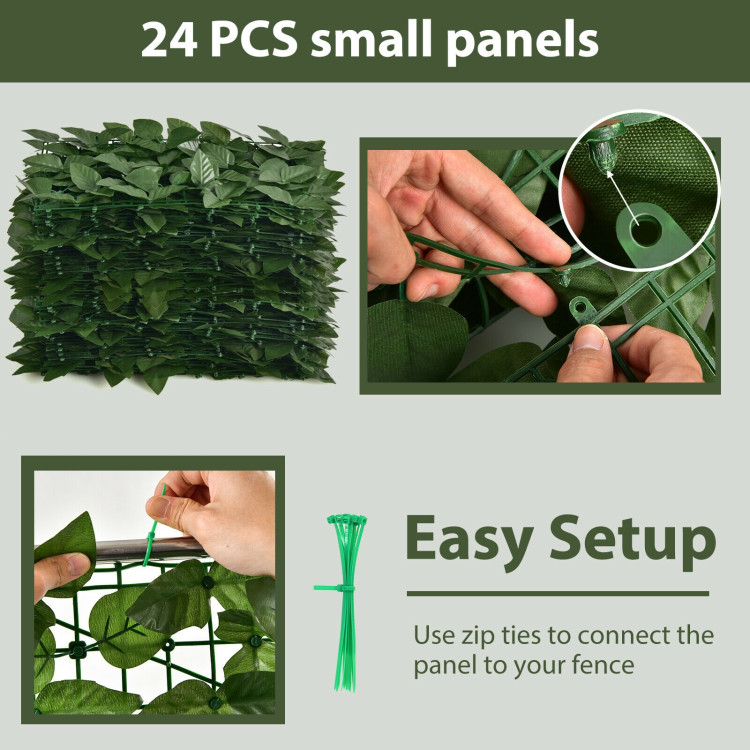4 Pieces 118 x 39 Inch Artificial Ivy Privacy Fence ScreenCostway Gallery View 8 of 10