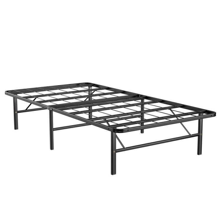Twin/Full/Queen Size Foldable Metal Platform Bed with Tool-Free Assembly-Twin sizeCostway Gallery View 8 of 11