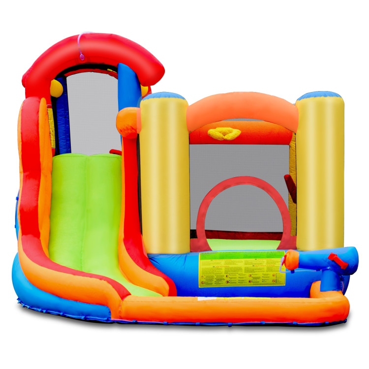 6-in-1 Water Park Bounce House for Outdoor Fun with Blower and Splash PoolCostway Gallery View 8 of 11