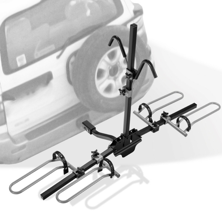 2-Bike Hitch Mount Bike Rack for 1-1/4 Inch or 2 Inch Receiver-BlackCostway Gallery View 8 of 11