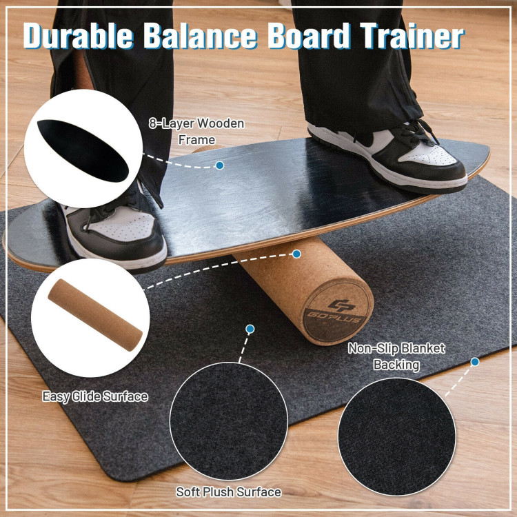 Balance Board Trainer for Core Strength-BlackCostway Gallery View 10 of 10