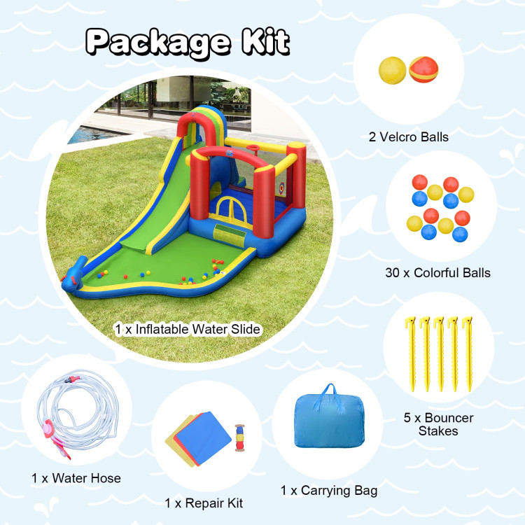 Inflatable Kid Bounce House Slide Climbing Splash Park Pool Jumping Castle Without BlowerCostway Gallery View 8 of 8