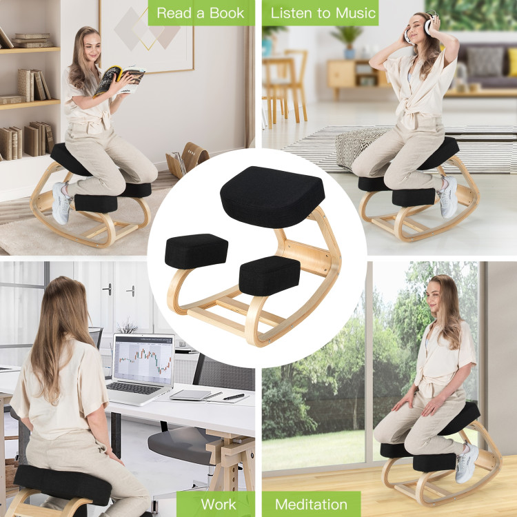 Costway Ergonomic Kneeling Chair Rocking Stool Upright Posture