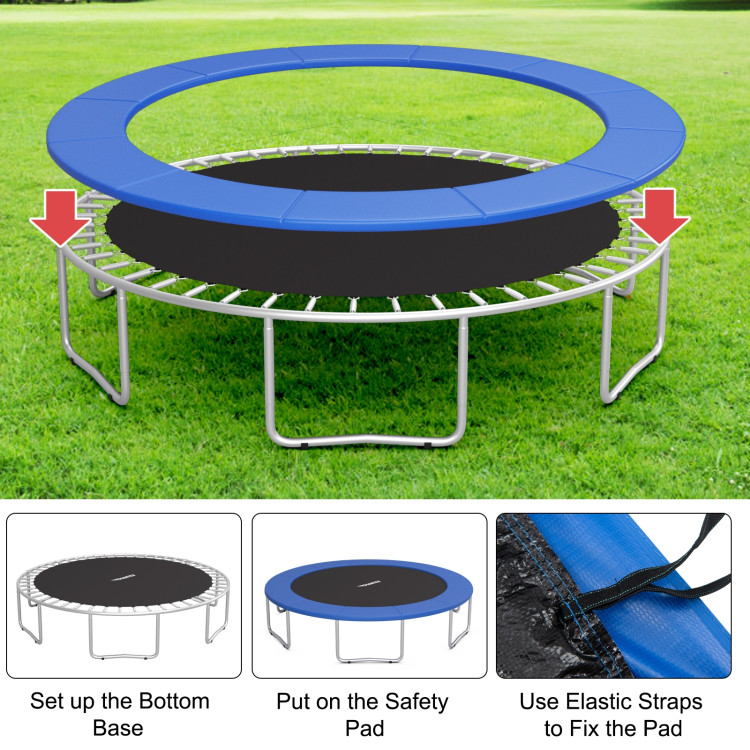 10 Feet Universal Spring Cover Trampoline Replacement Safety Pad-BlueCostway Gallery View 10 of 10