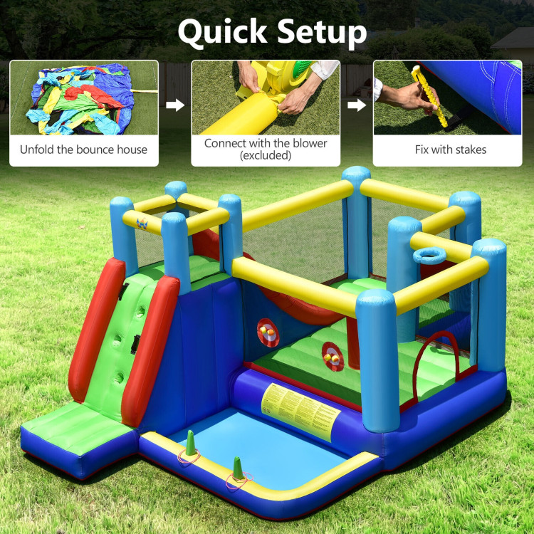 8-in-1 Kids Inflatable Bounce House with Slide without BlowerCostway Gallery View 6 of 10