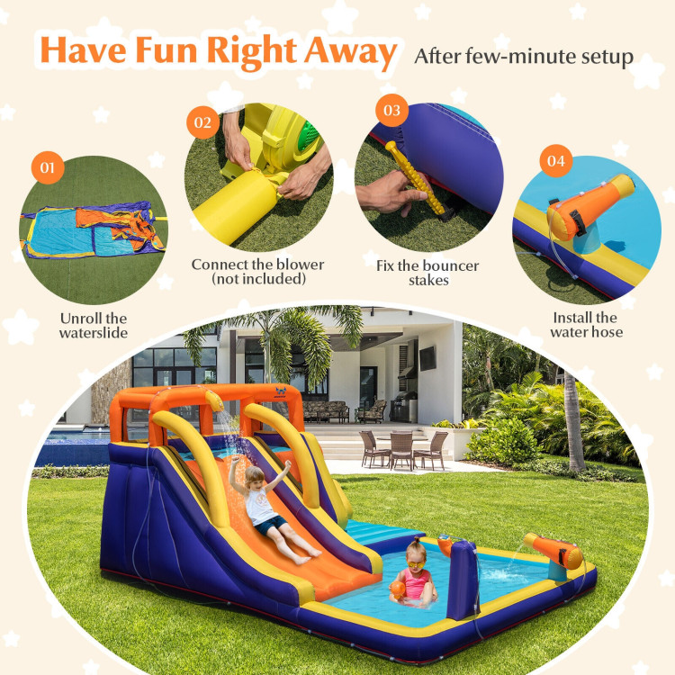 4-in-1 Kids Bounce Castle with Splash Pool without BlowerCostway Gallery View 8 of 9