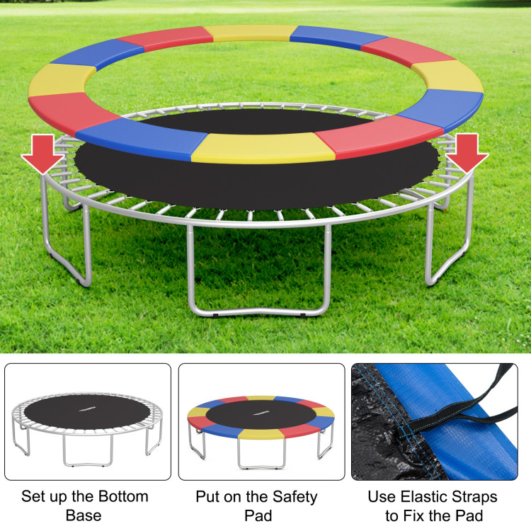 8/10/12/14/15/16 Feet Universal Trampoline Spring Cover-Multicolor-16 ftCostway Gallery View 10 of 10