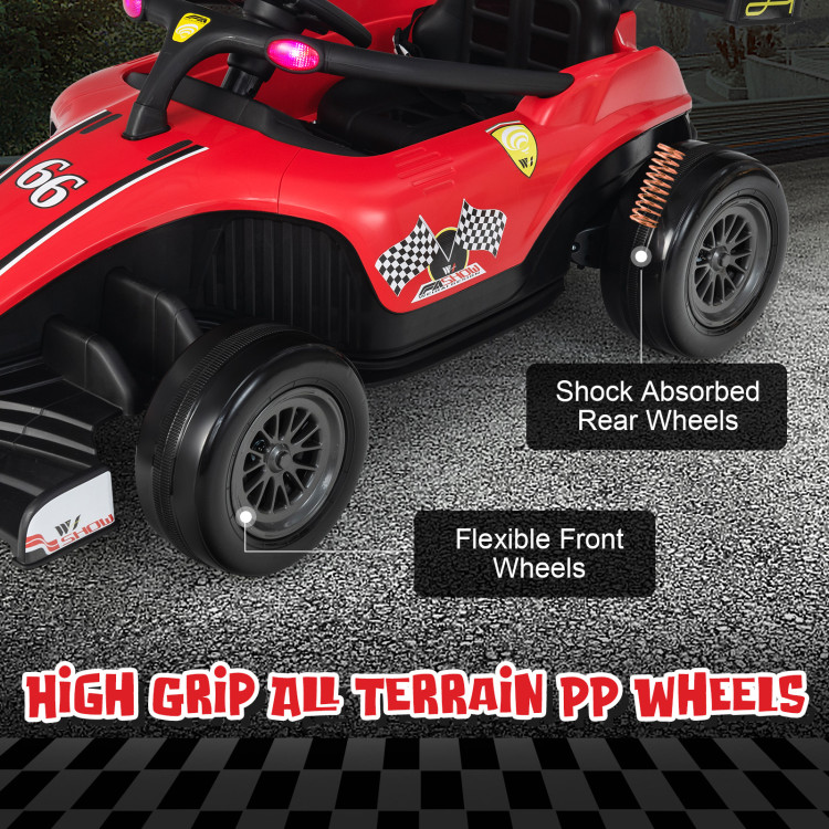 12V Kids Ride on Electric Formula Racing Car with Remote Control-RedCostway Gallery View 9 of 11