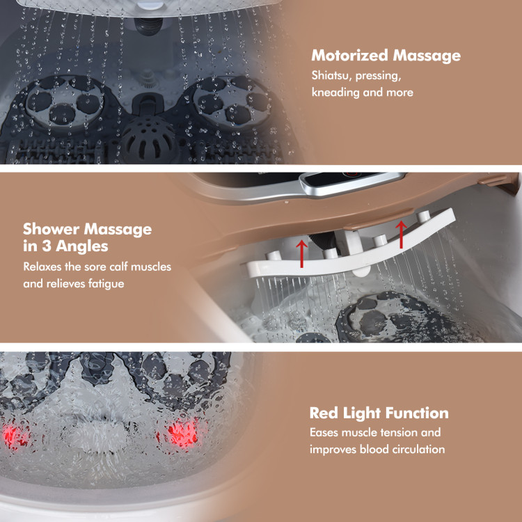 Portable All-In-One Heated Foot Bubble Spa Bath Motorized Massager-CoffeeCostway Gallery View 10 of 10