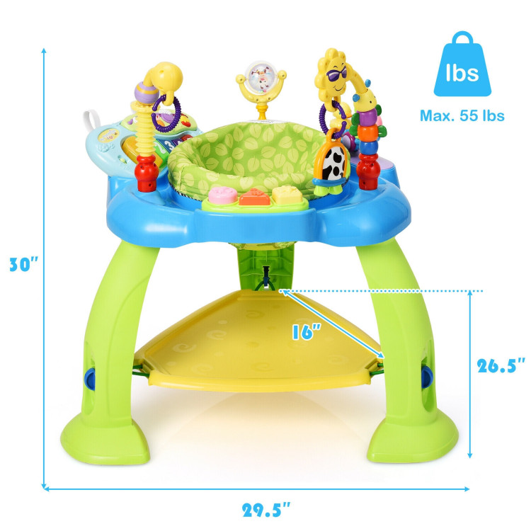 2-in-1 Baby Jumperoo Adjustable Sit-to-stand Activity Center-GreenCostway Gallery View 4 of 10